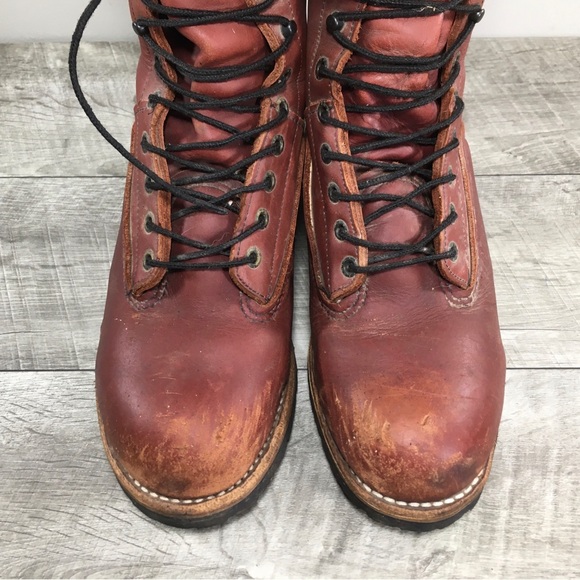 Red Wing Shoes 2221 LoggerMax Safety Toe Linesman Leather Work Mens Boots Size 9 - Picture 5 of 11